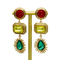 Oro de piedra colorido Chunky Hoop Earrings de los pendientes del oro de las mujeres del OEM